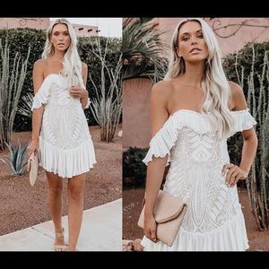 White glam fox dress size small